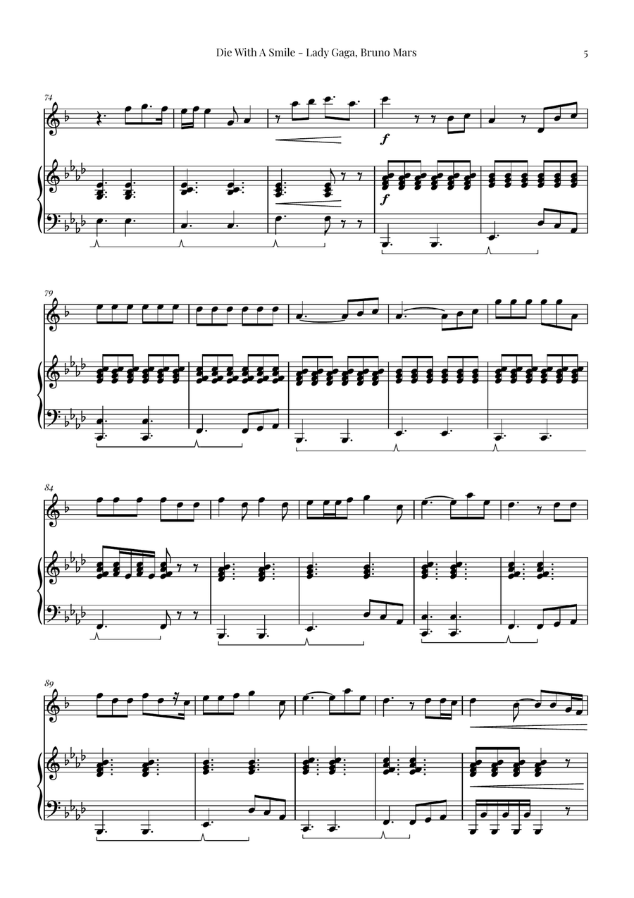 Die With A Smile Die With A Smile Chamber Music scores gallery preview page 5