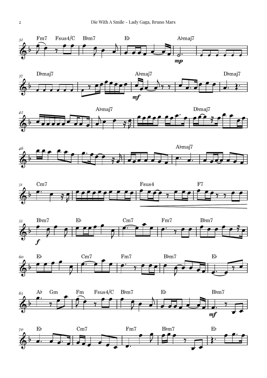 Die With A Smile Die With A Smile Chamber Music scores gallery preview page 2