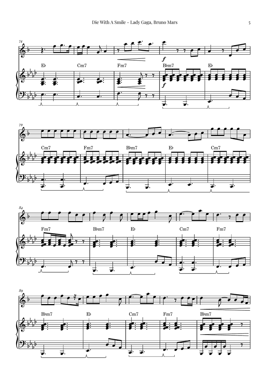 Die With A Smile Chamber Music scores gallery preview page 5
