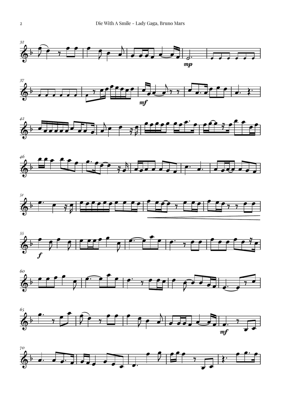 Die With A Smile Chamber Music scores gallery preview page 2