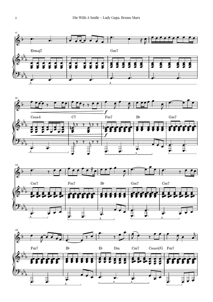 Die With A Smile Die With A Smile Chamber Music scores gallery preview page 2