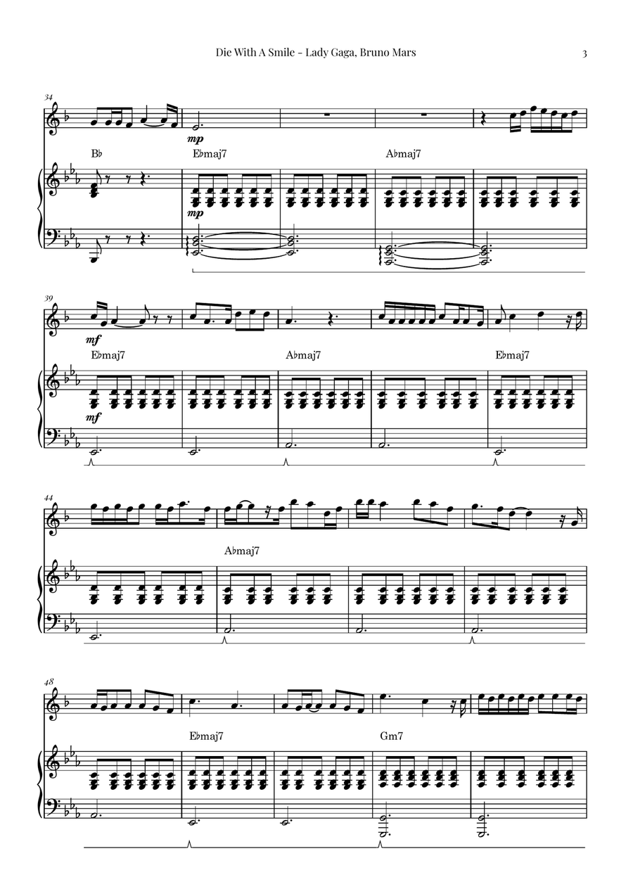 Die With A Smile Die With A Smile Chamber Music scores gallery preview page 3