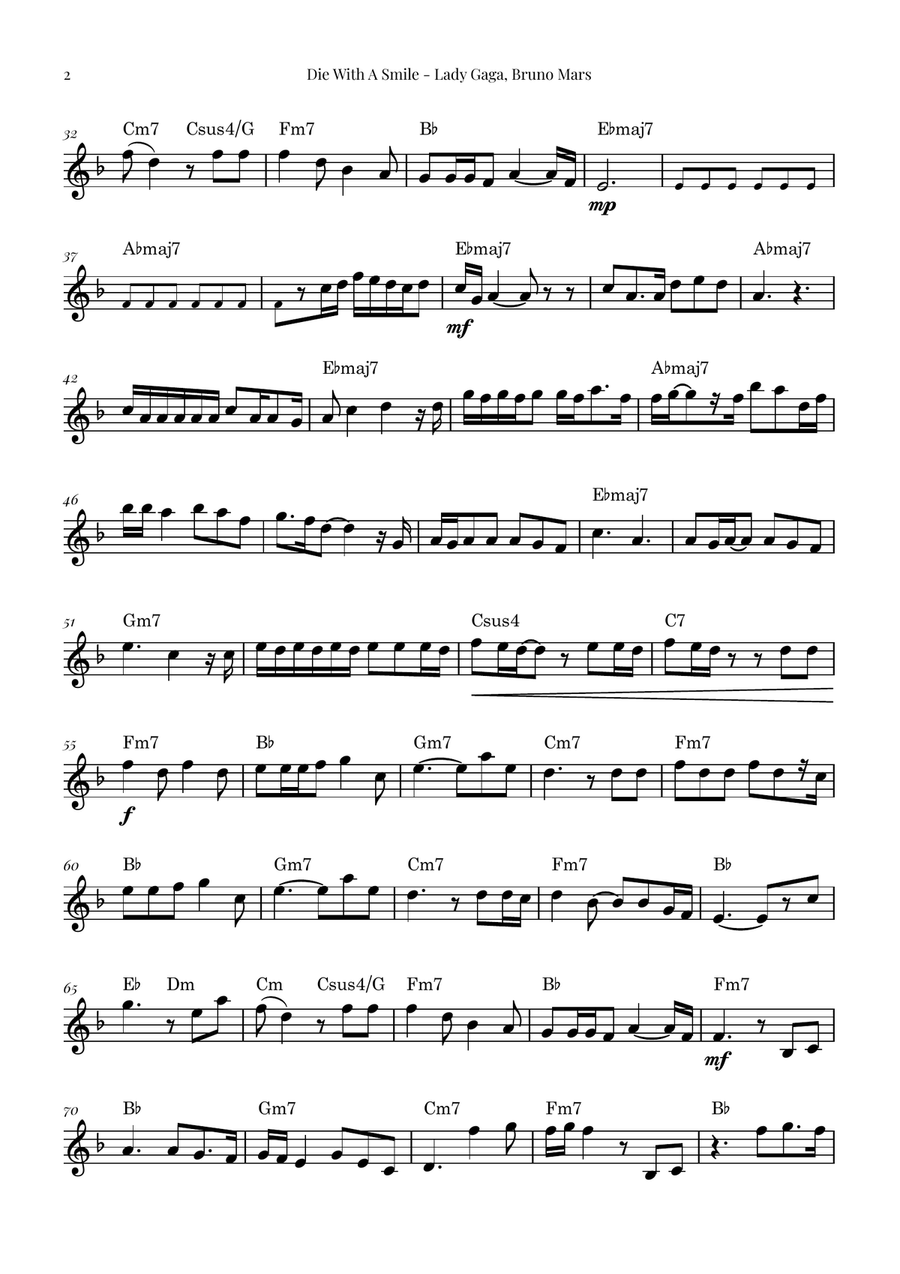Die With A Smile Die With A Smile Chamber Music scores gallery preview page 2