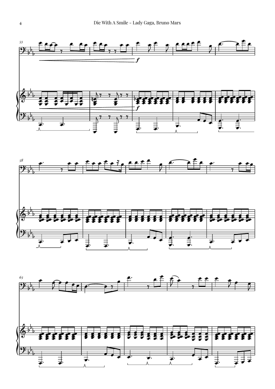 Die With A Smile Die With A Smile Chamber Music scores gallery preview page 4