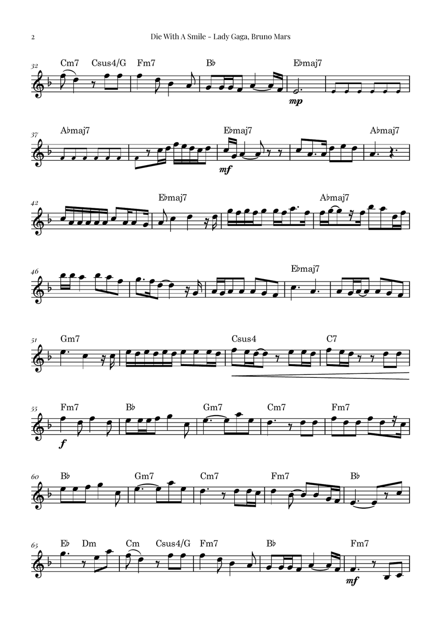 Die With A Smile Chamber Music scores gallery preview page 2