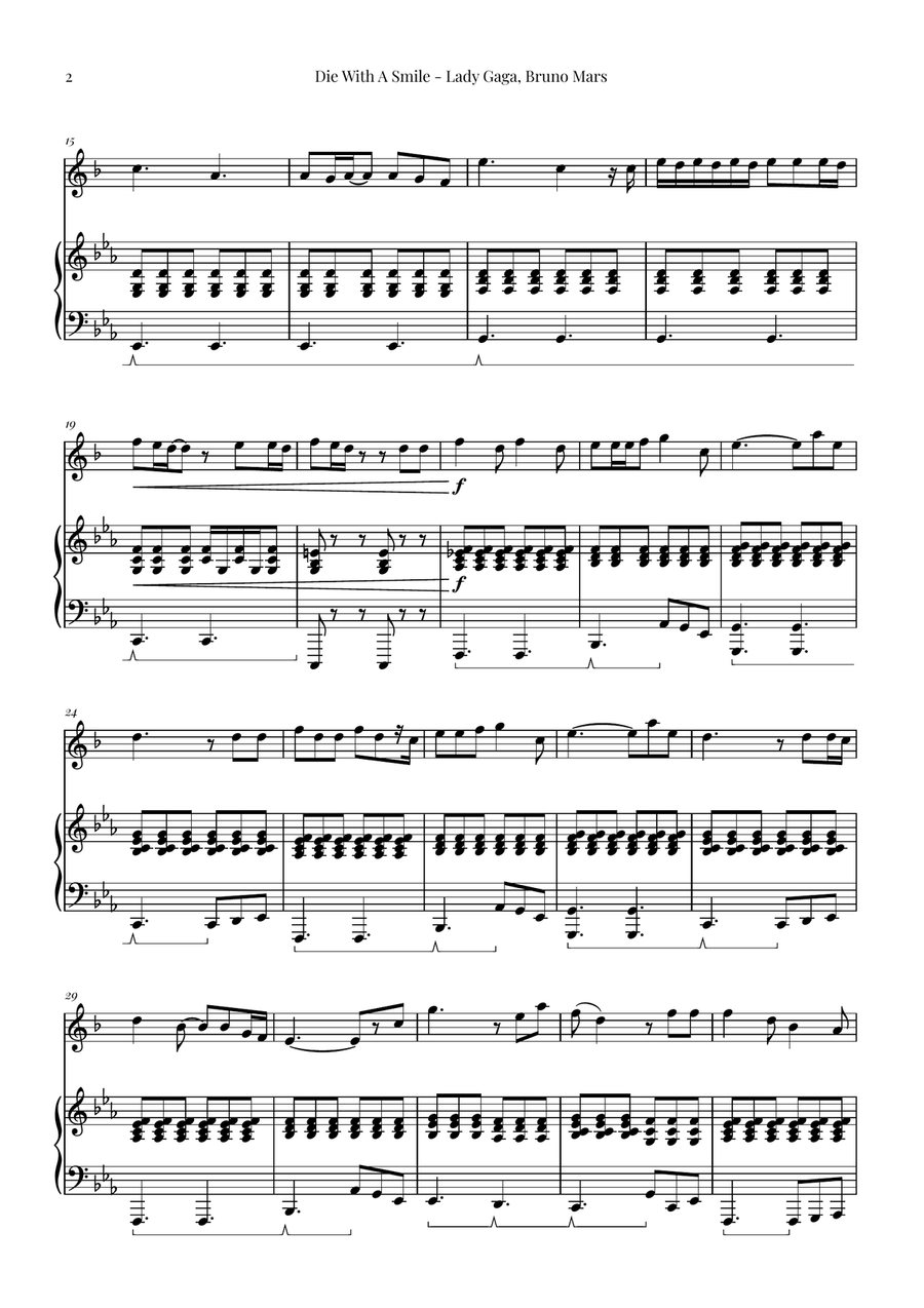 Die With A Smile Die With A Smile Chamber Music scores gallery preview page 2