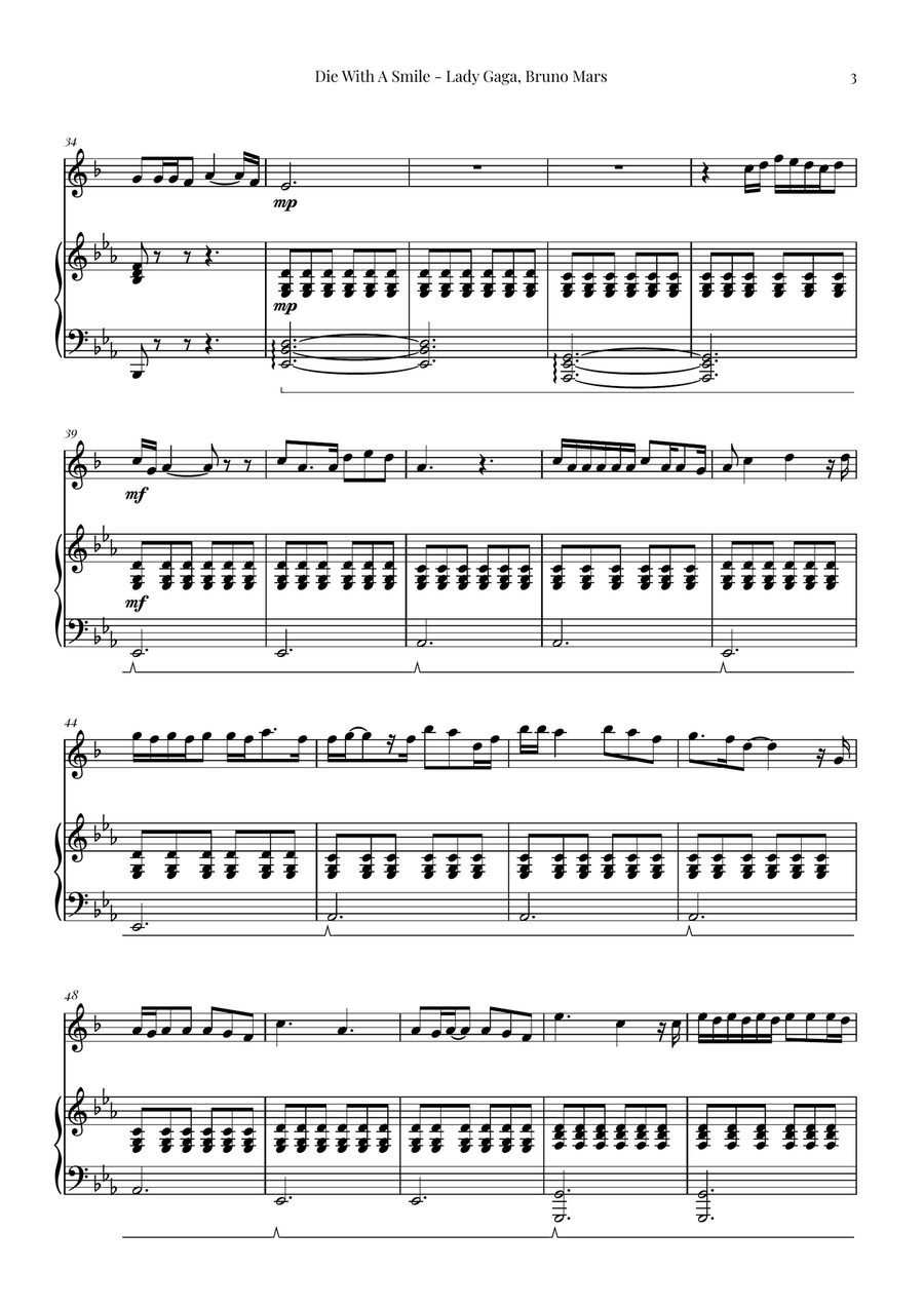Die With A Smile Die With A Smile Chamber Music scores gallery preview page 3