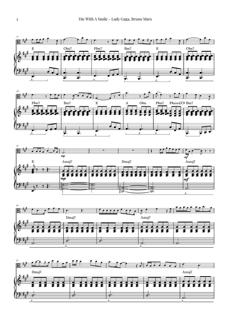 Die With A Smile Die With A Smile Chamber Music scores gallery preview page 2