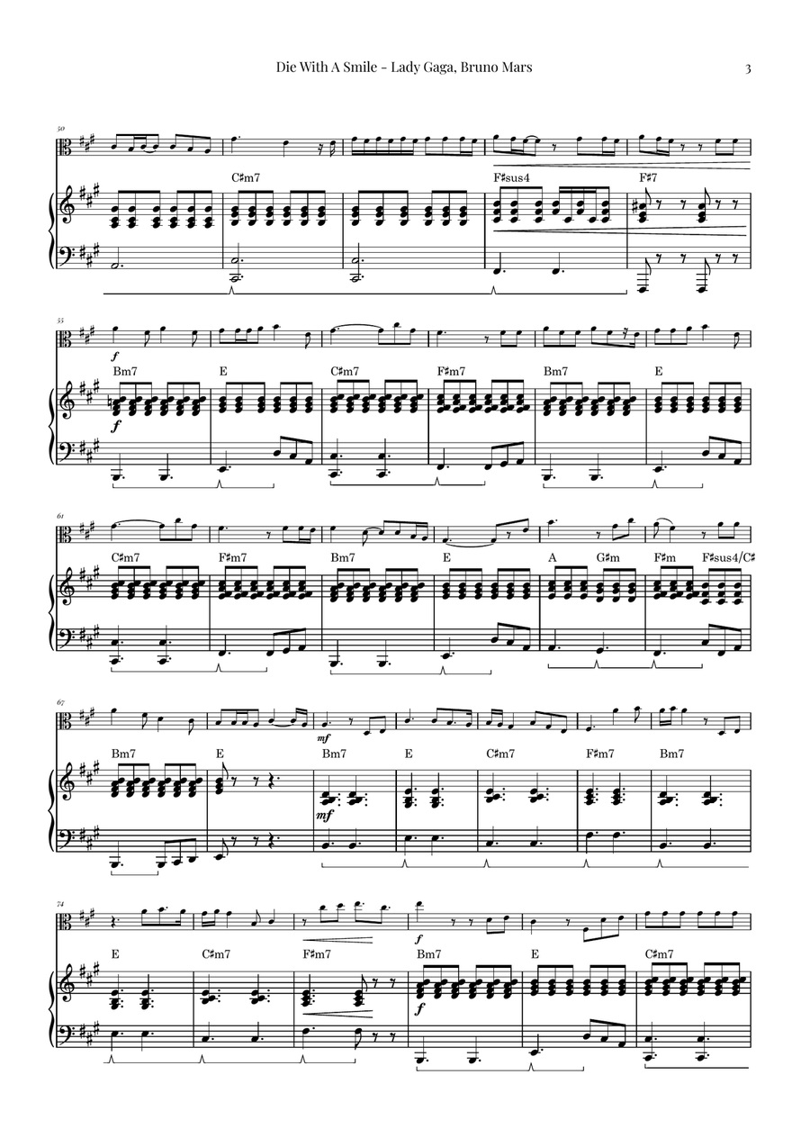 Die With A Smile Die With A Smile Chamber Music scores gallery preview page 3