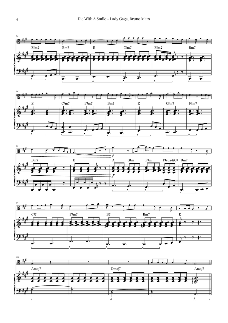 Die With A Smile Die With A Smile Chamber Music scores gallery preview page 4