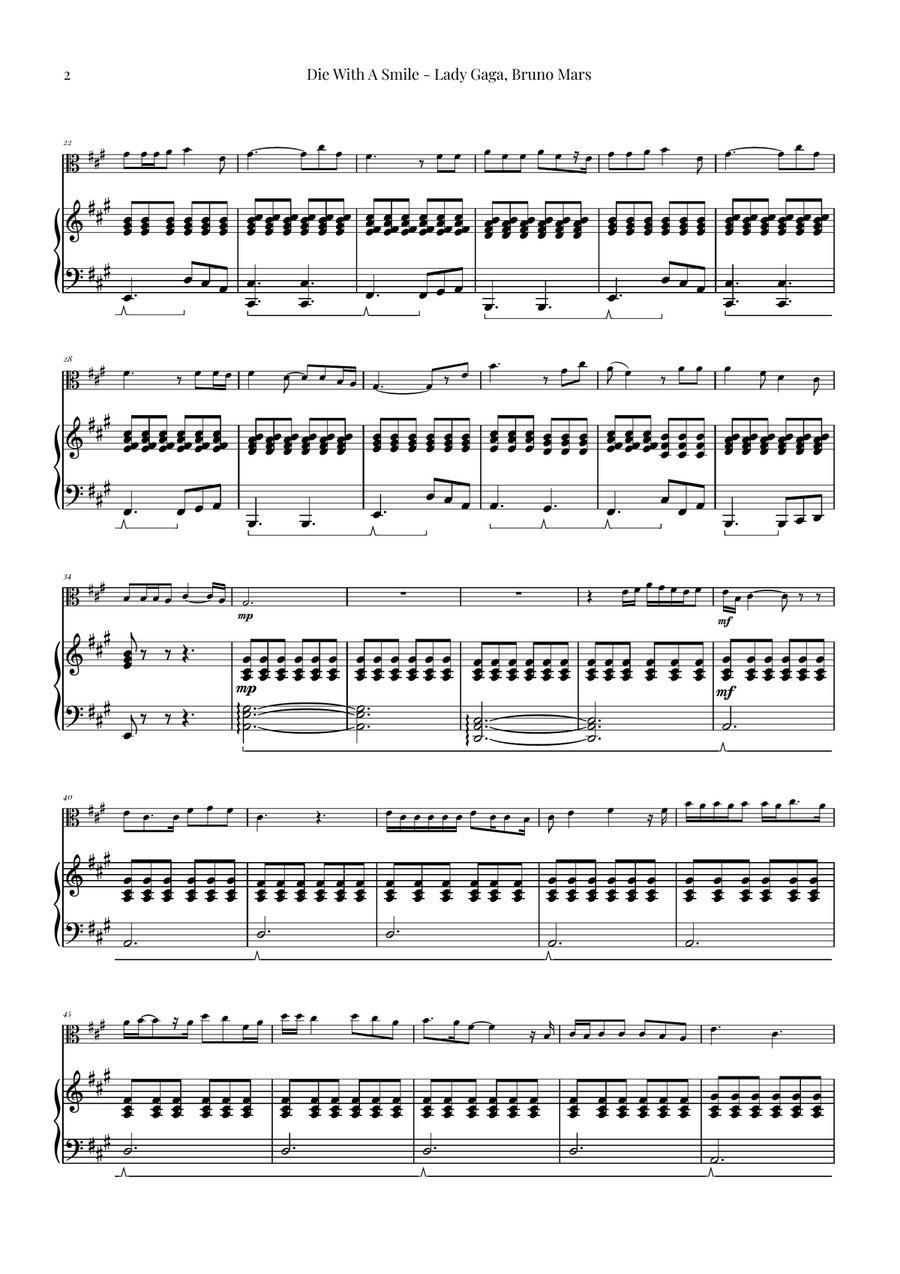 Die With A Smile Die With A Smile Chamber Music scores gallery preview page 2