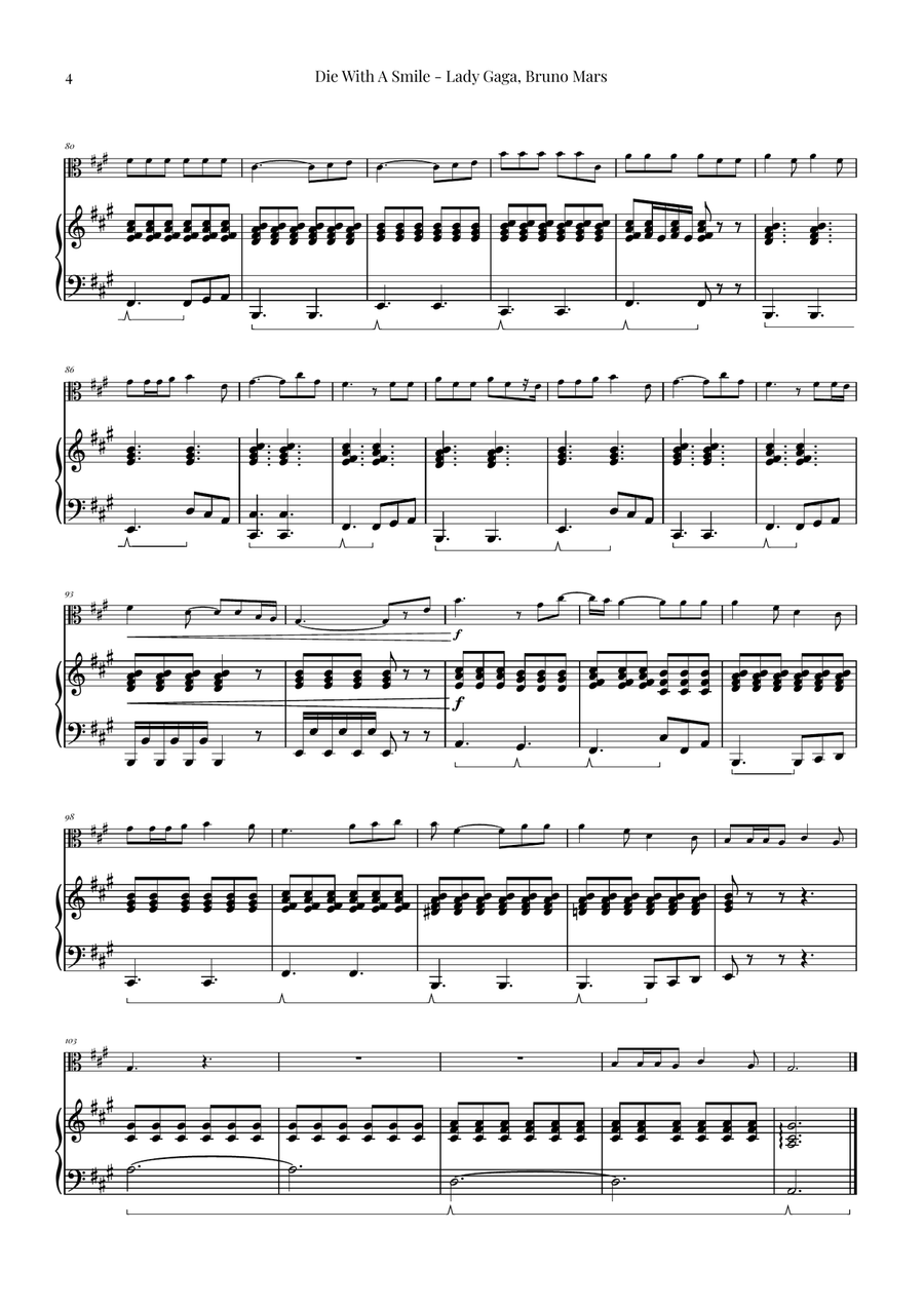 Die With A Smile Die With A Smile Chamber Music scores gallery preview page 4