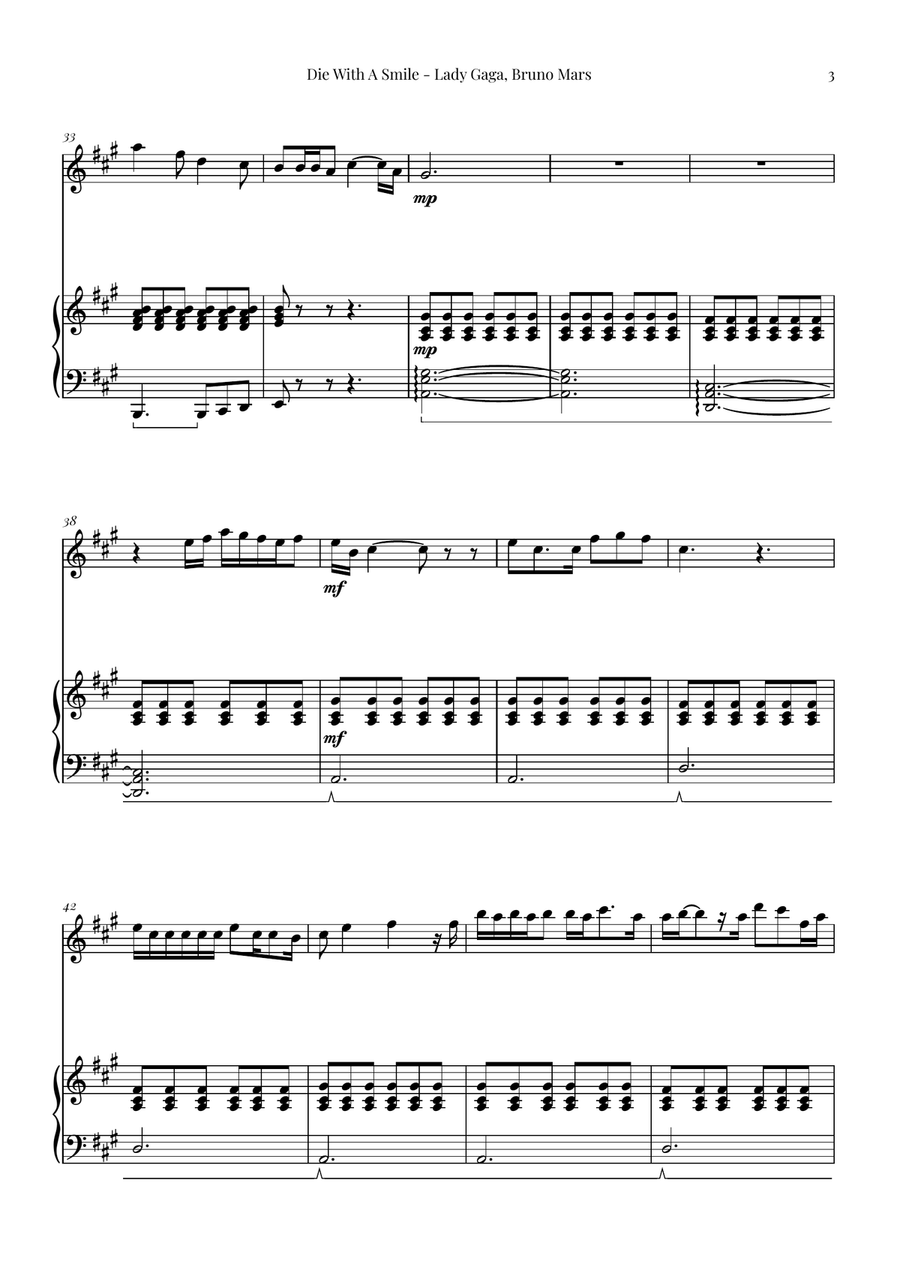Die With A Smile Die With A Smile Chamber Music scores gallery preview page 3