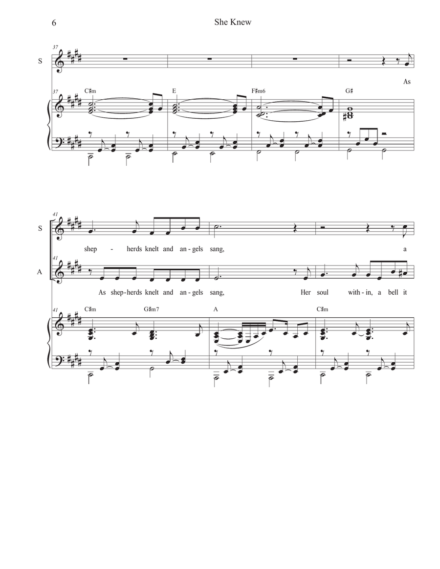 She Knew (2-part choir - (SA) SA scores gallery preview page 6
