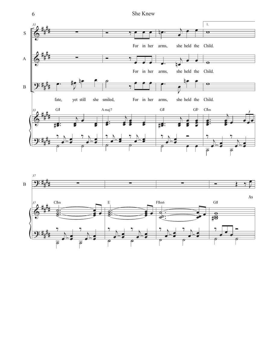 She Knew (SAB) She Knew (SAB) 3-Part scores gallery preview page 6