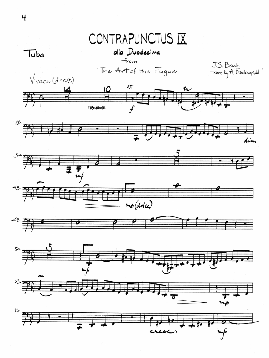 The Art of the Fugue Suite - Tuba by The Canadian Brass Brass Quintet - Digital Sheet Music page 3