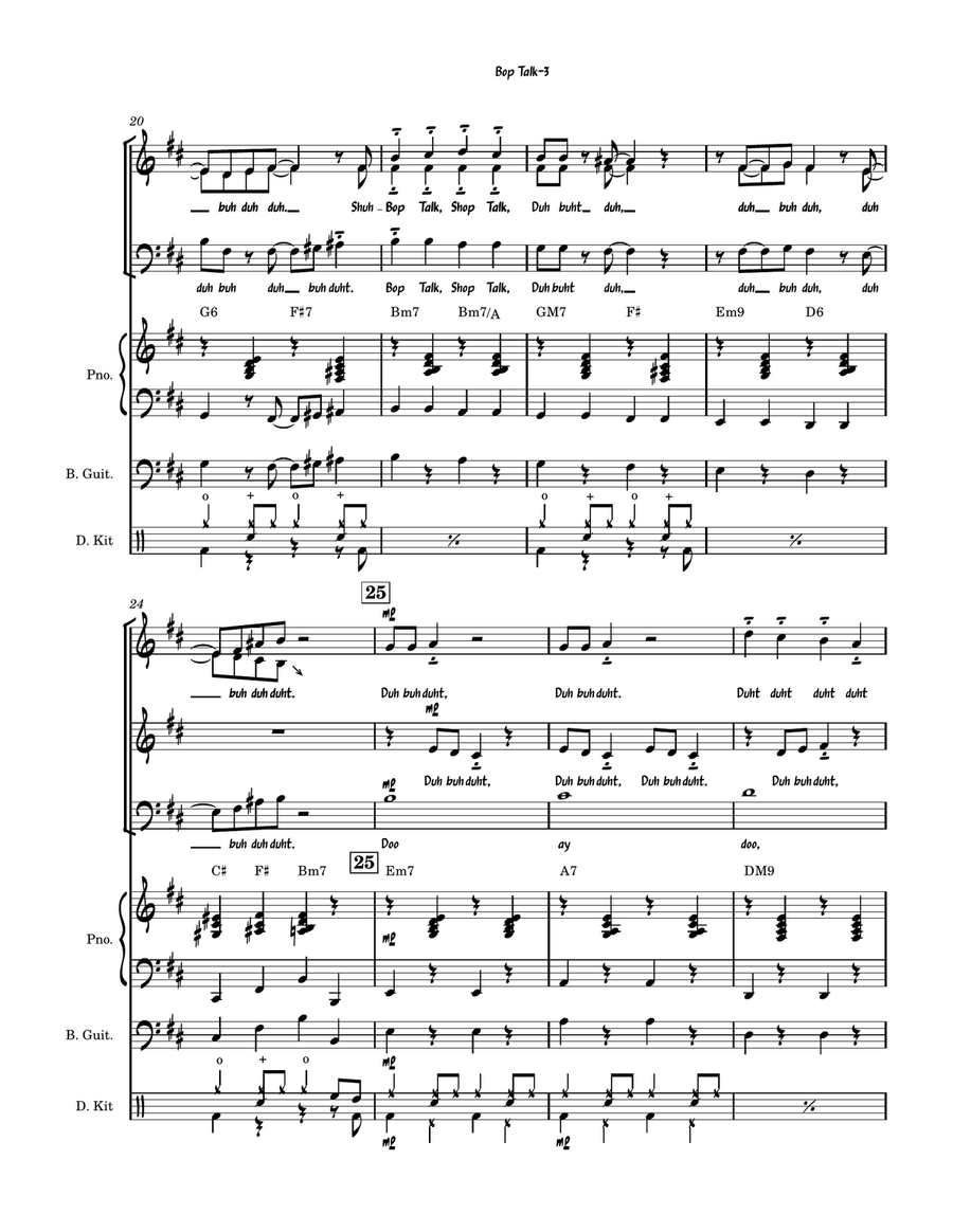 Bop Talk for SAB Voices Bop Talk for SAB Voices 3-Part scores gallery preview page 3