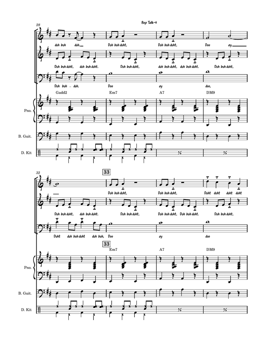 Bop Talk for SAB Voices Bop Talk for SAB Voices 3-Part scores gallery preview page 4