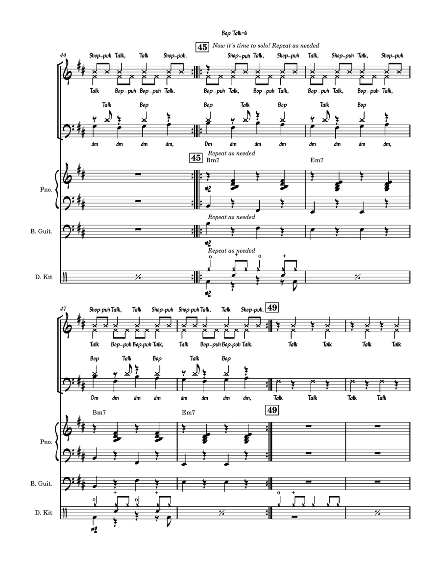 Bop Talk for SAB Voices Bop Talk for SAB Voices 3-Part scores gallery preview page 6