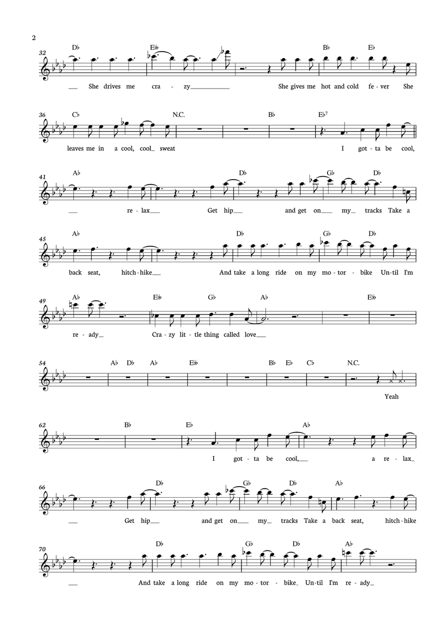 Crazy Little Thing Called Love Flute Solo scores gallery preview page 2