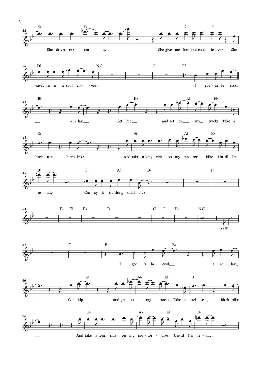 Crazy Little Thing Called Love Flute Solo scores gallery preview page 2