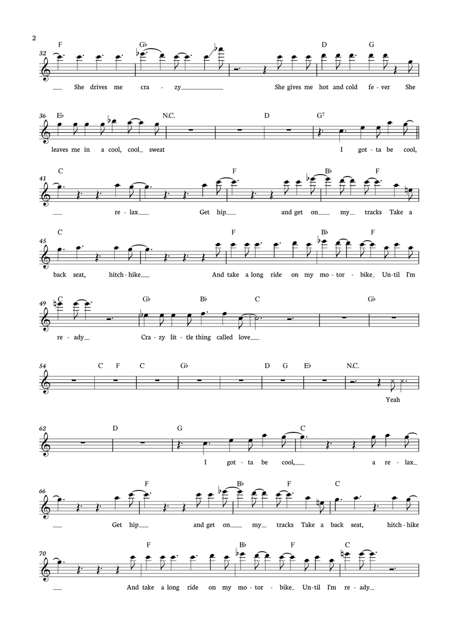 Crazy Little Thing Called Love Flute Solo scores gallery preview page 2