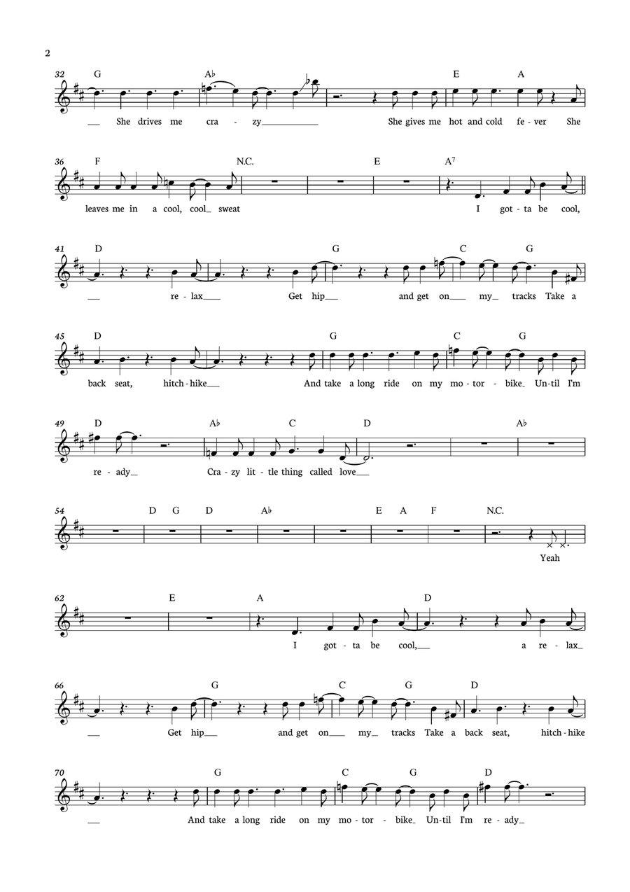 Crazy Little Thing Called Love Flute Solo scores gallery preview page 2