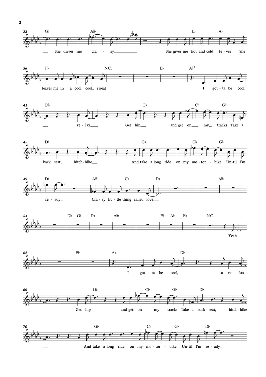 Crazy Little Thing Called Love Flute Solo scores gallery preview page 2