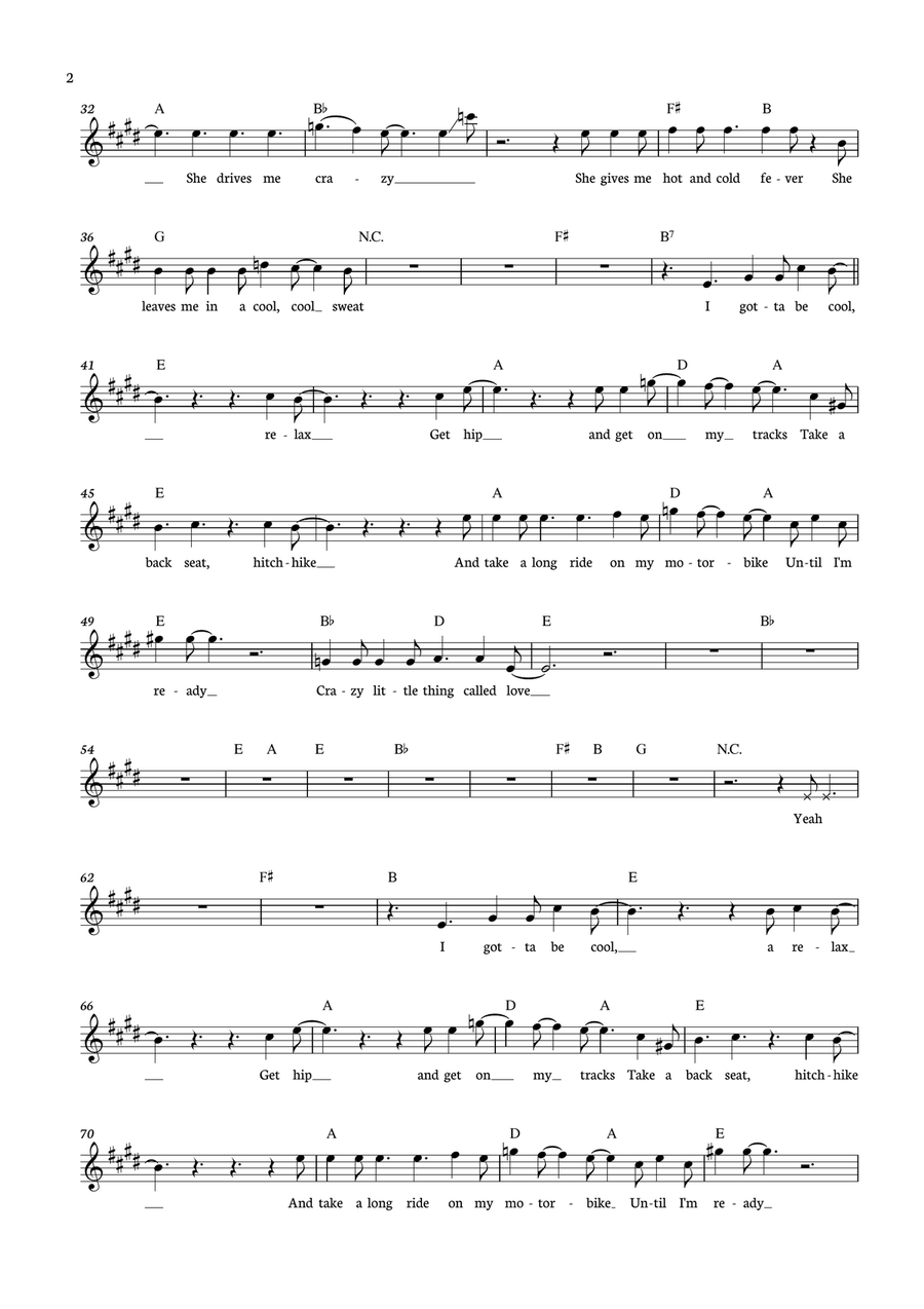 Crazy Little Thing Called Love Flute Solo scores gallery preview page 2