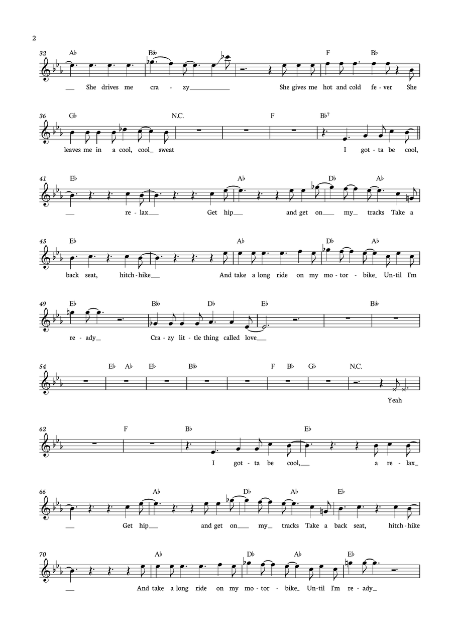 Crazy Little Thing Called Love Flute Solo scores gallery preview page 2