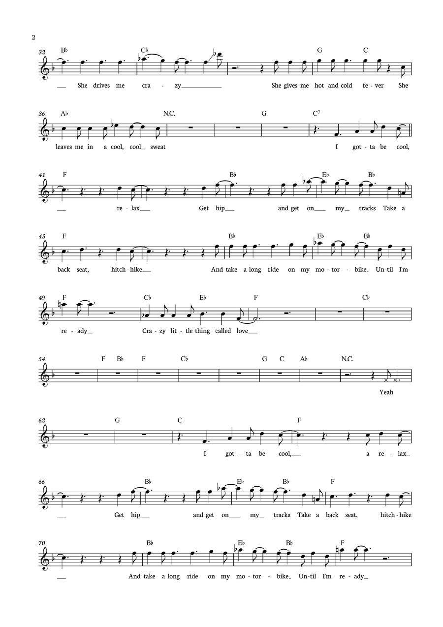 Crazy Little Thing Called Love Flute Solo scores gallery preview page 2
