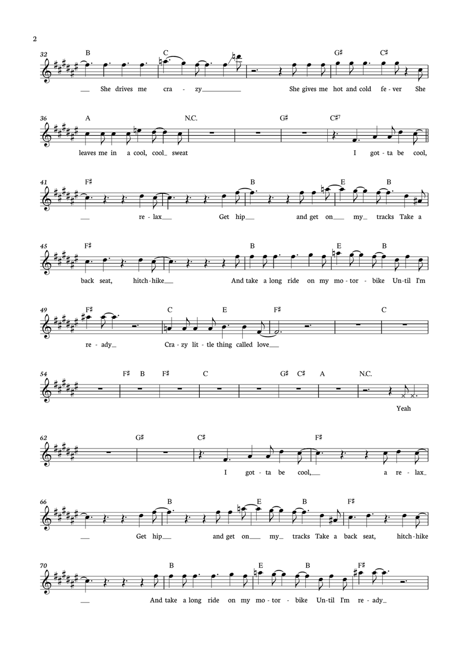 Crazy Little Thing Called Love Flute Solo scores gallery preview page 2