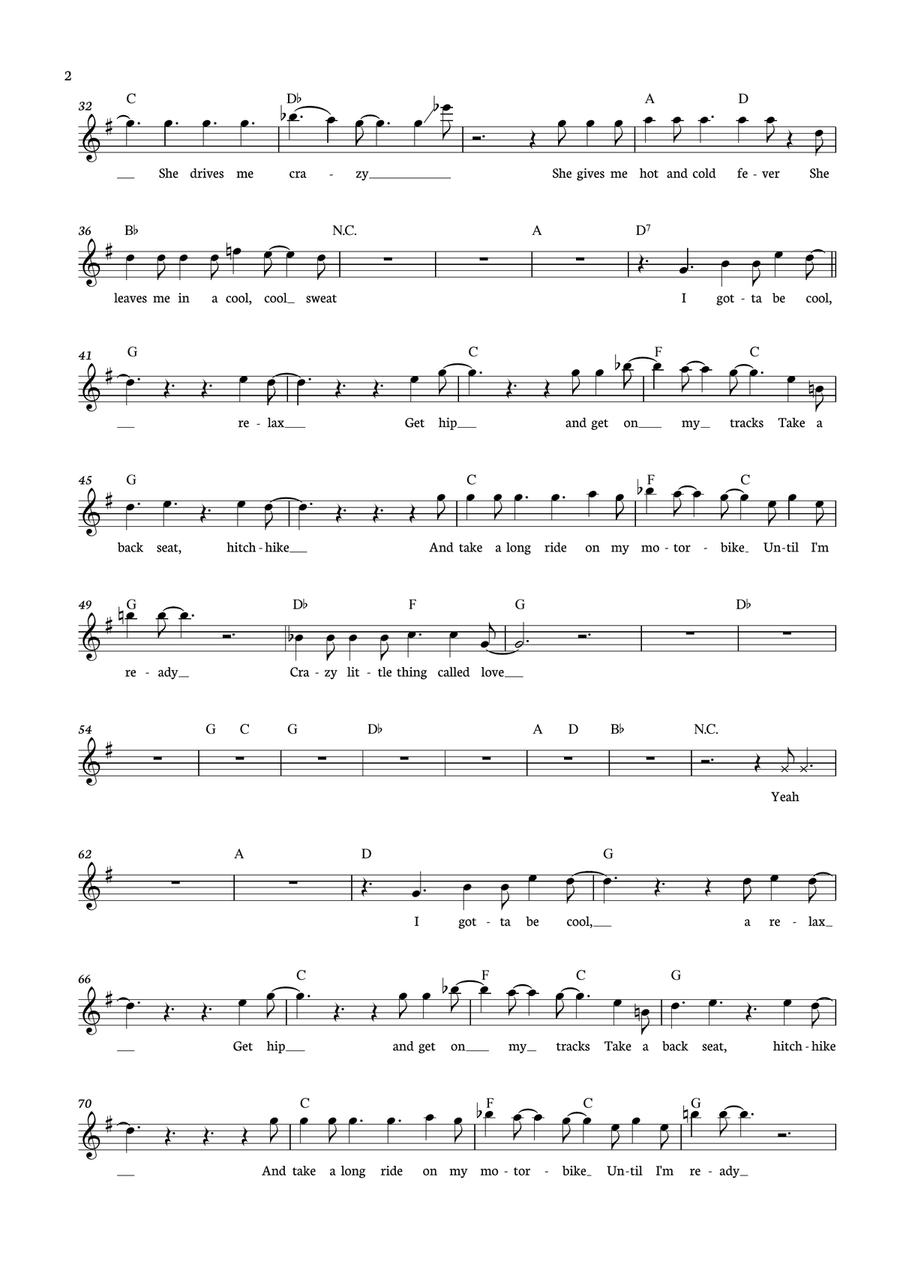 Crazy Little Thing Called Love Flute Solo scores gallery preview page 2