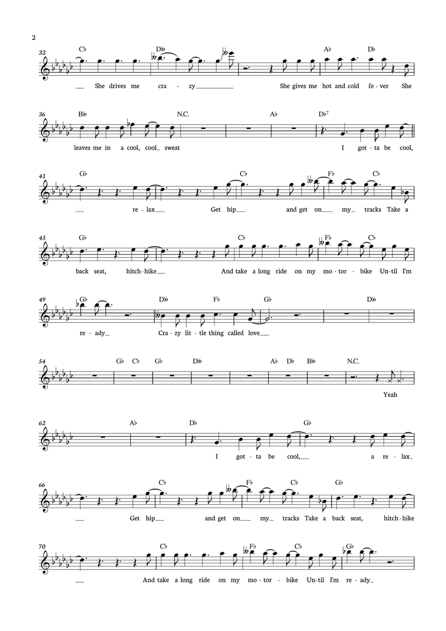 Crazy Little Thing Called Love Flute Solo scores gallery preview page 2
