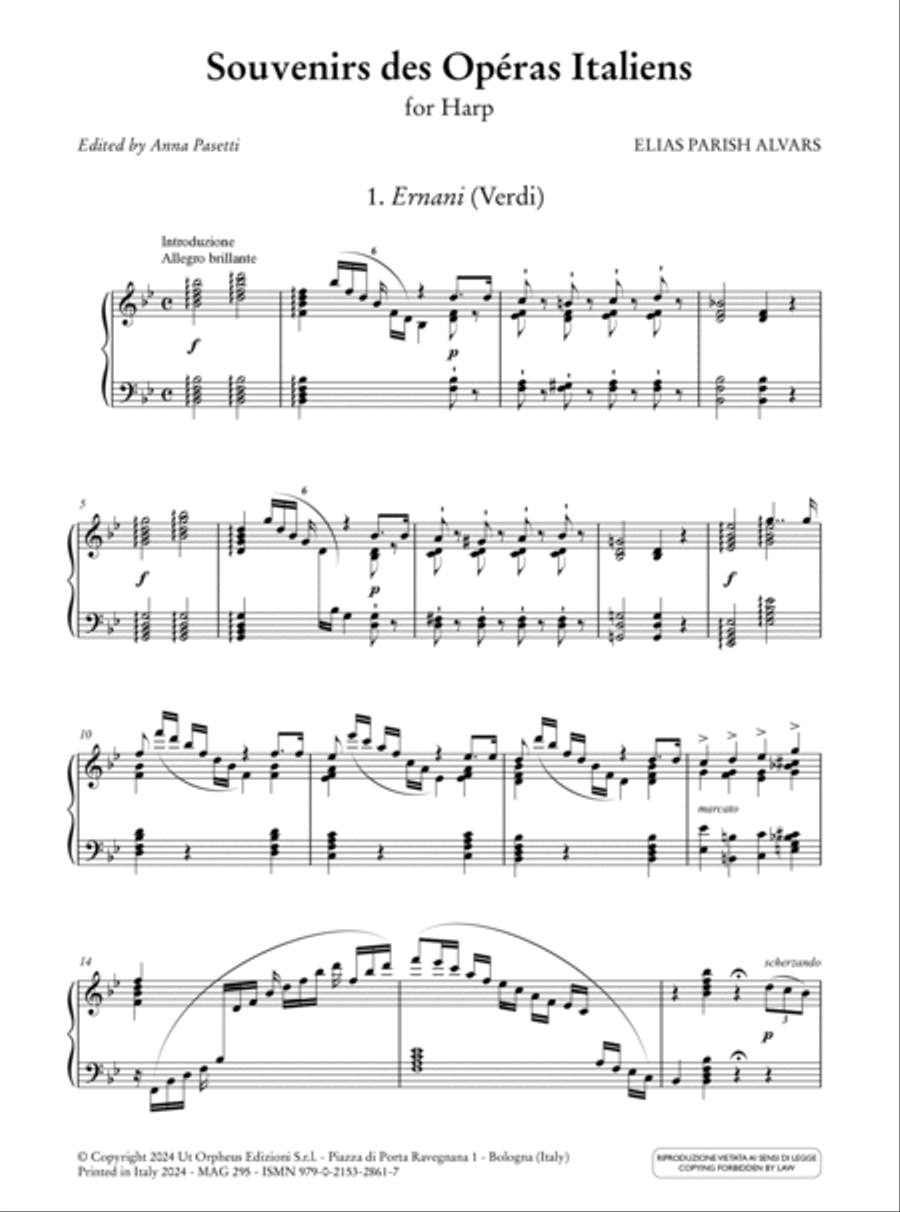Souvenirs des Opéras Italiens arrangés dans un style facile et brillant for Harp - Vol. 1 Harp scores gallery preview page 2