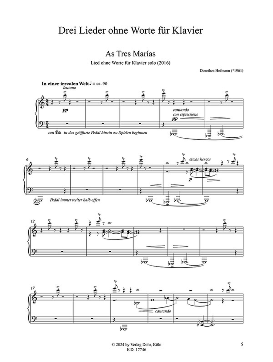Drei Lieder ohne Worte für Klavier (2016/2018/2019) Piano Solo scores gallery preview page 2