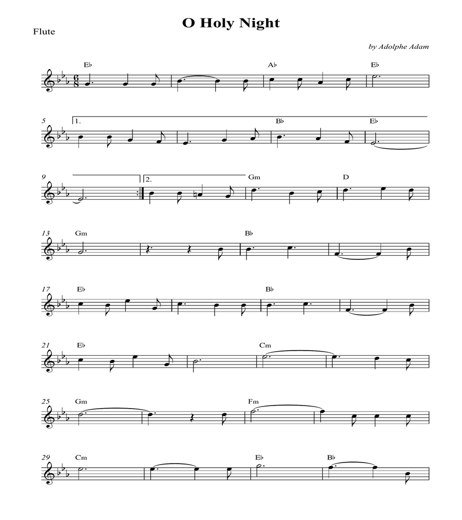 O Holy Night O Holy Night Flute scores gallery preview page 5