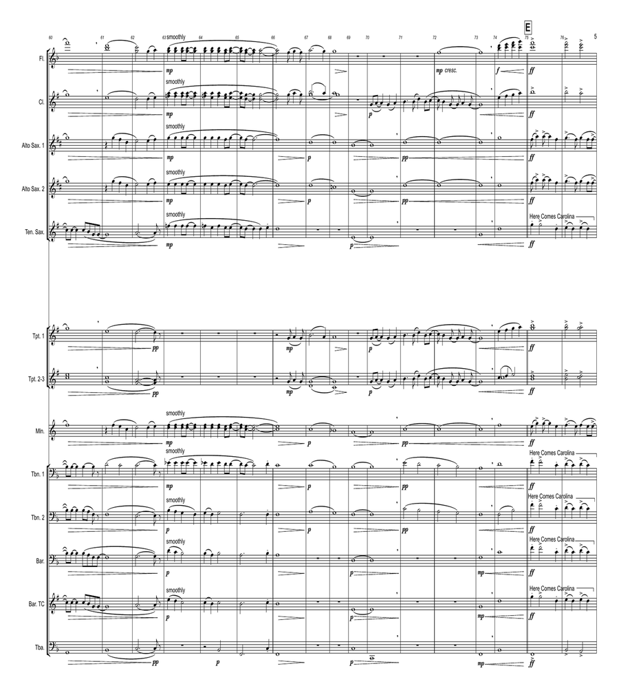 Carolina In My Mind Marching Band scores gallery preview page 5