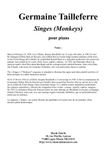Singes (Monkeys) for piano