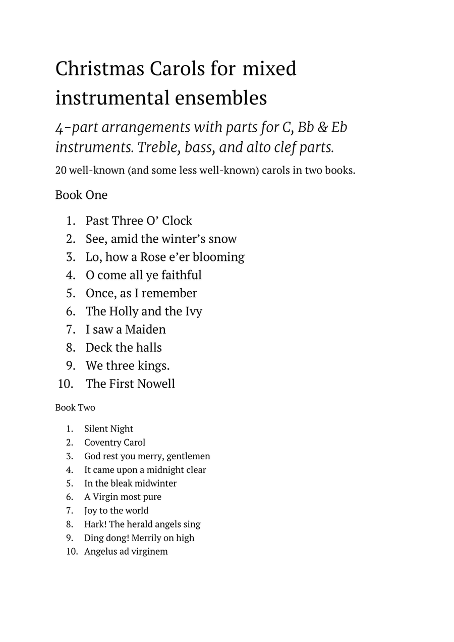 Christmas Carols for mixed instrumental ensembles Book One Small Ensemble scores gallery preview page 2