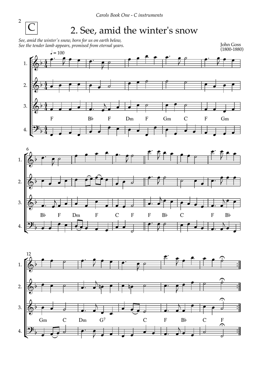 Christmas Carols for mixed instrumental ensembles Book One Small Ensemble scores gallery preview page 5