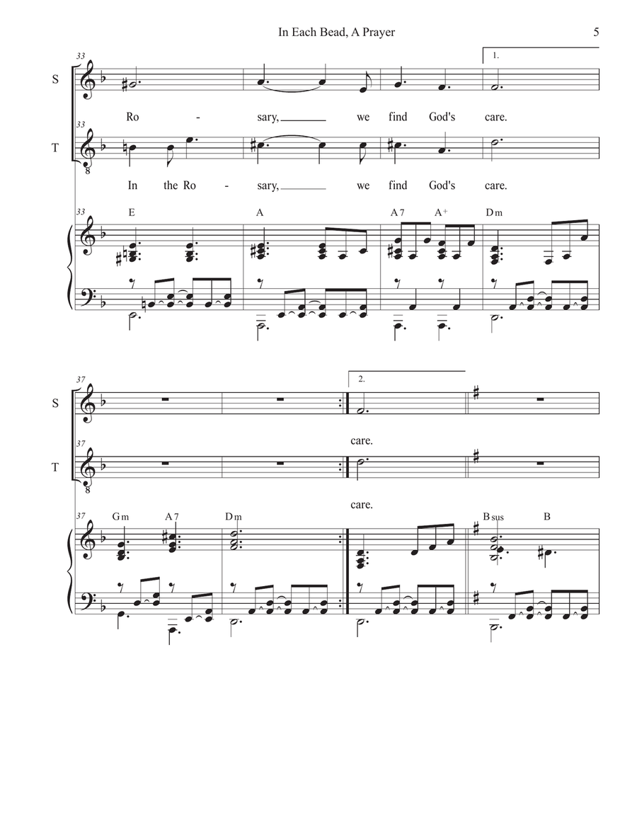 In Each Bead, A Prayer (2-part choir - (Soprano and Tenor) 2-Part scores gallery preview page 5
