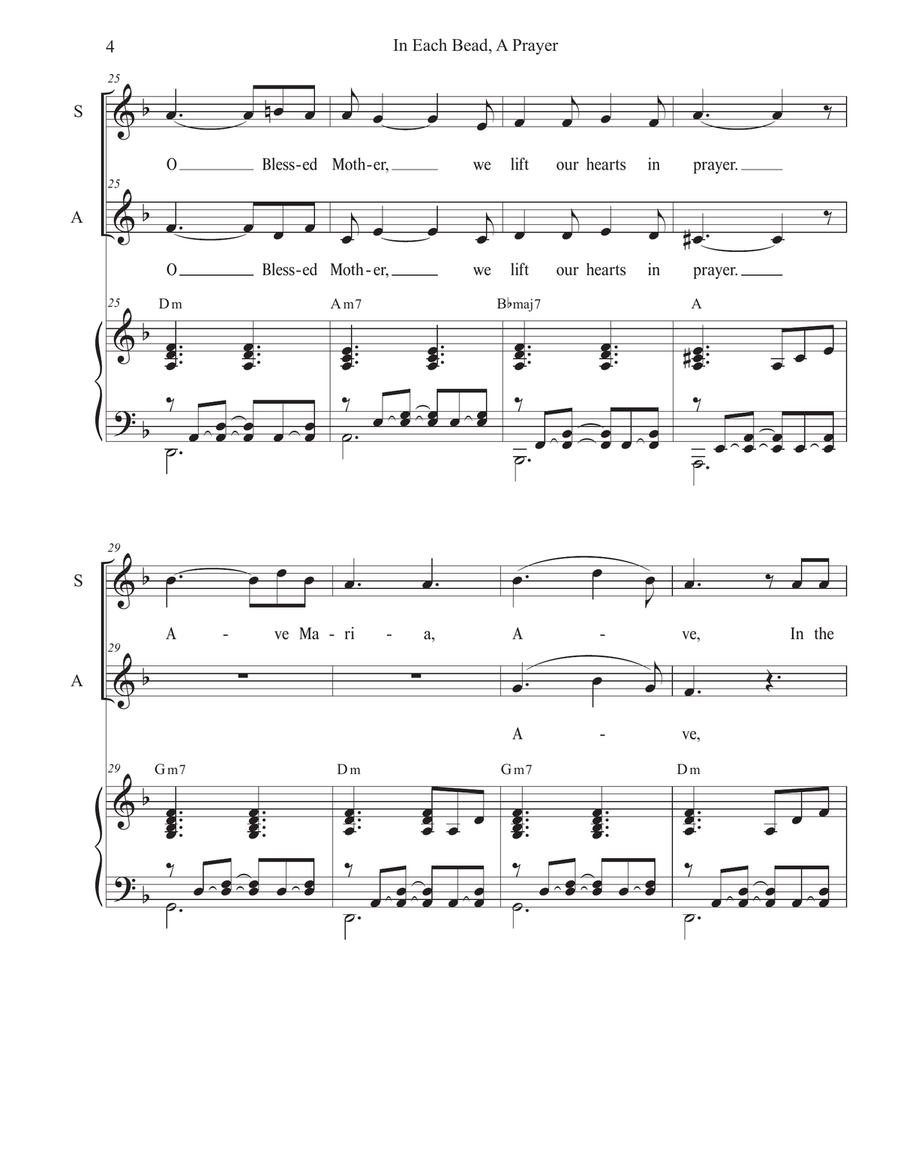 In Each Bead, A Prayer (Duet for Soprano and Alto solo) Alto Voice scores gallery preview page 4