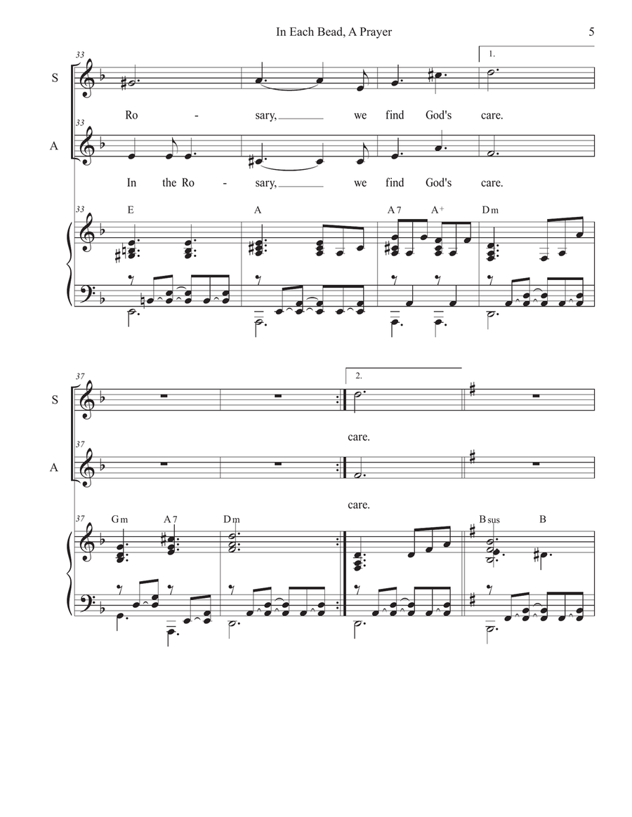 In Each Bead, A Prayer (Duet for Soprano and Alto solo) Alto Voice scores gallery preview page 5