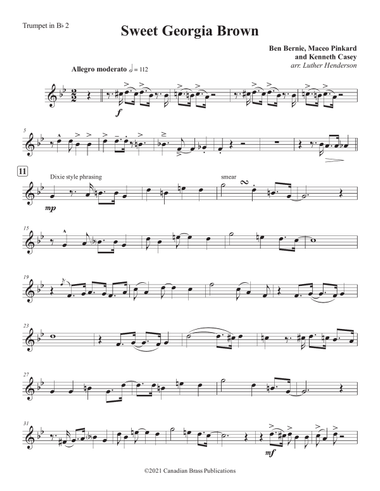Sweet Georgia Brown - Bb Trumpet 2