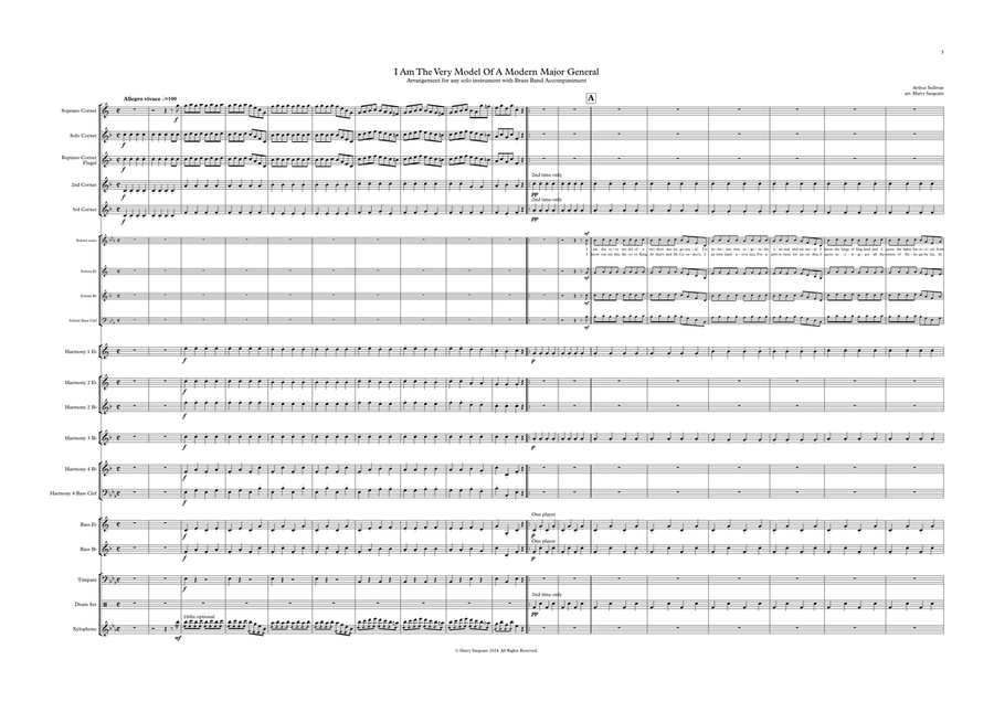 I Am The Very Model Of A Modern Major General Brass Band scores gallery preview page 3