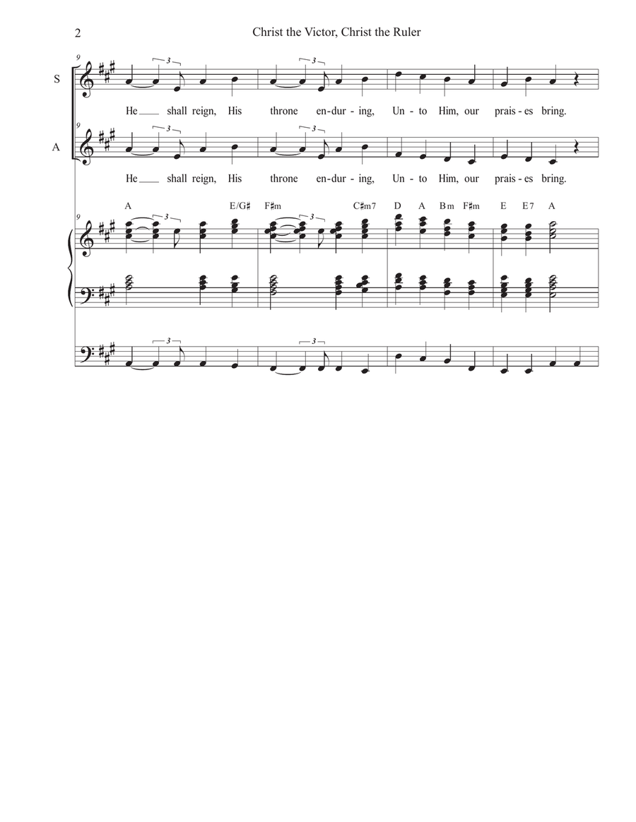 Christ the Victor, Christ the Ruler (2-part choir - (SA) SA scores gallery preview page 2