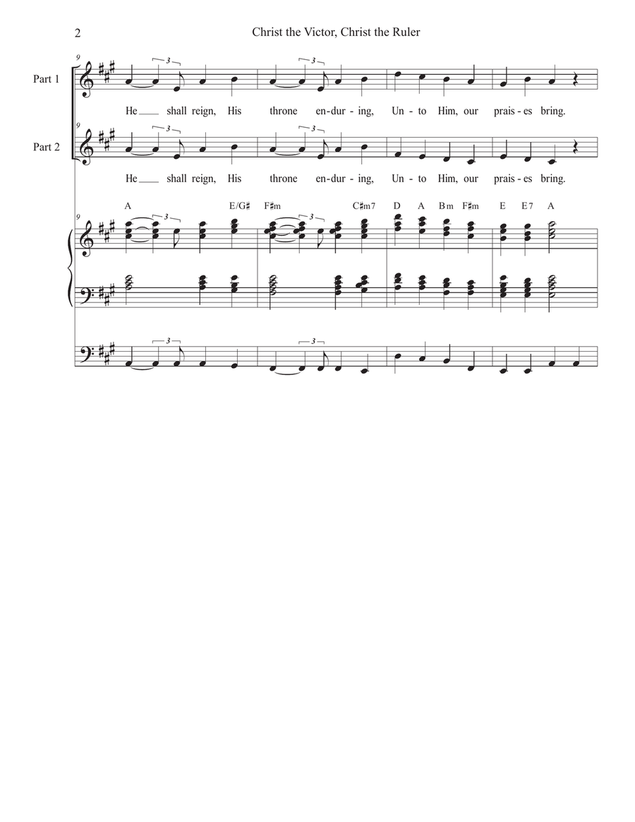 Christ the Victor, Christ the Ruler (2-part choir) 2-Part scores gallery preview page 2