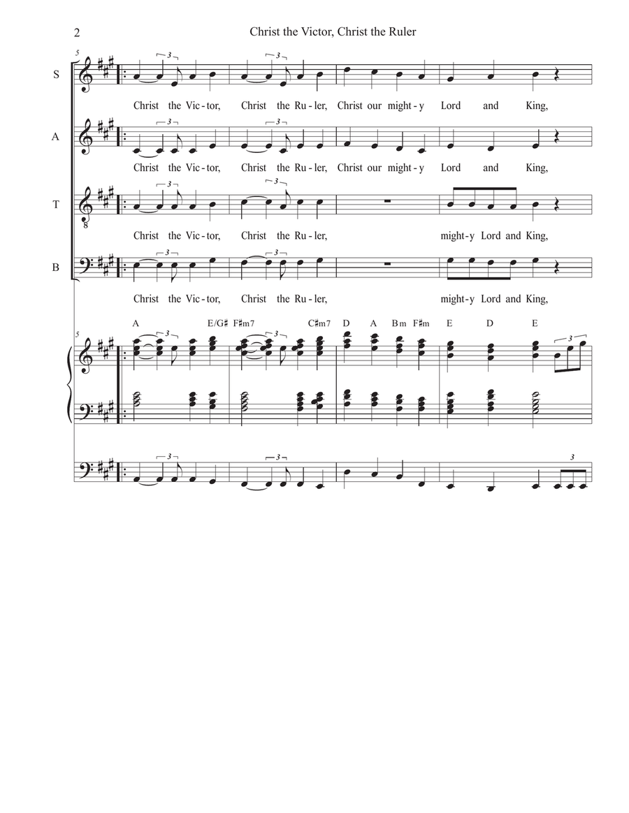 Christ the Victor, Christ the Ruler (Vocal Quartet - (SATB) 4-Part scores gallery preview page 2
