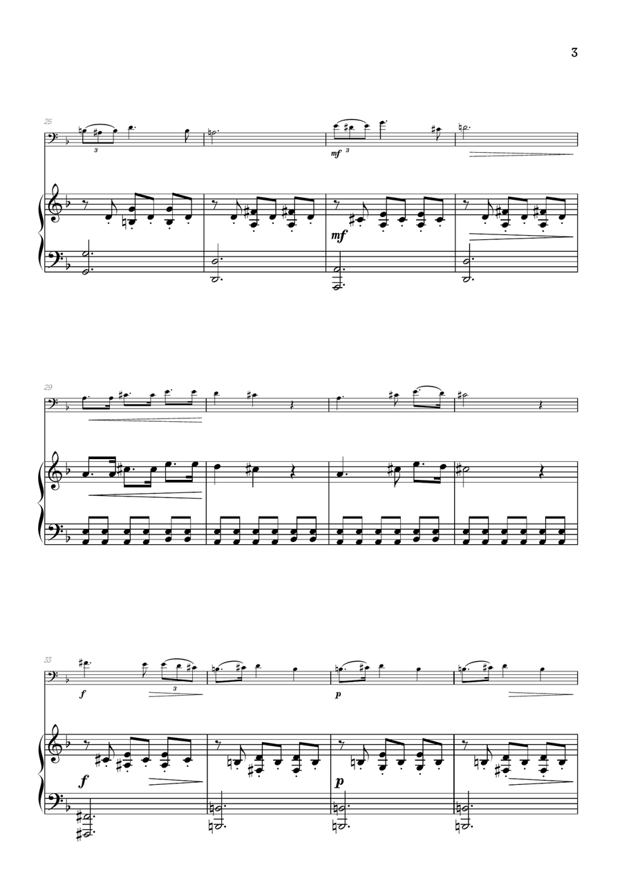 Schubert • Ständchen (Serenade) | cello sheet music w/ piano accompaniment Chamber Music scores gallery preview page 3